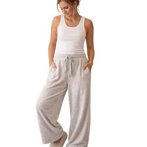 Nordstrom NWT Star Print Lounge Pajama Pants Plush Cozy Sleepwear Gray Size L